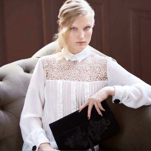 Anne Fontaine Tops - Anne Fontaine White Lace Blouse